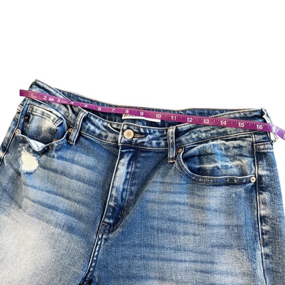 KanCan Jeans Women's Size 30 10 Blue High Rise Straight Distressed 1182 - Picture 6 of 12
